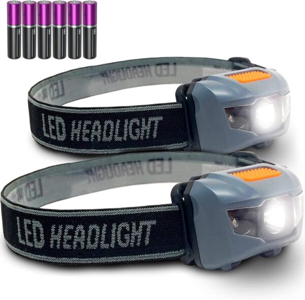 2 pack cree led headlamp white and red lights adjustable running