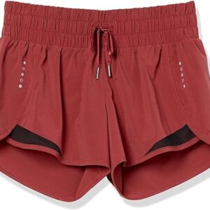 amazon essentials womens standard fit ruched waistband woven running short