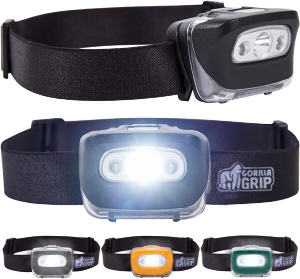 gorilla grip ultra bright 226 high lumens led head lamp 2 pack 7 light modes