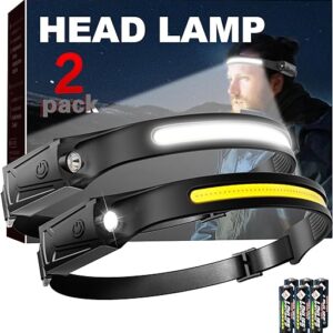 headlamp battery powered 2 pack 230 wide beam led head lamp for adults