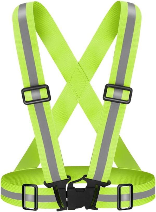 High Visibility Reflective Vest Safety Vest Running Reflective Gear Adjustable Reflective Vest for Walking,Jogging,Hiking,Night Cycling