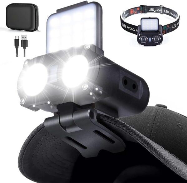 led lightweight headlamp 800 lumens hard hat light rechargeable headlamps